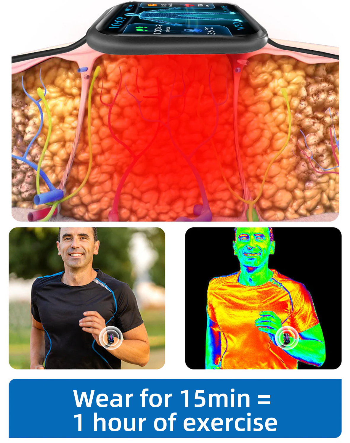 CZTICLE® High-Frequency Ultrasound Multi-Functional Smartwatch(Specifically Designed for Fat Burning, Blood Sugar Balance, Lymphatic Detox, Edema Reduction, and Nerve Relaxation)