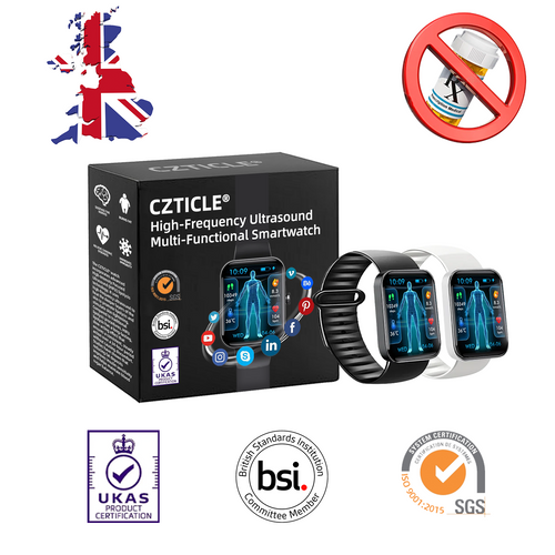 CZTICLE® High-Frequency Ultrasound Multi-Functional Smartwatch(Specifically Designed for Fat Burning, Blood Sugar Balance, Lymphatic Detox, Edema Reduction, and Nerve Relaxation)